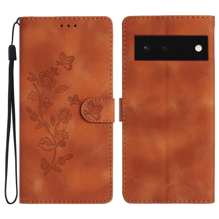 Flower Butterfly Embossing Pattern Leather Phone Case
