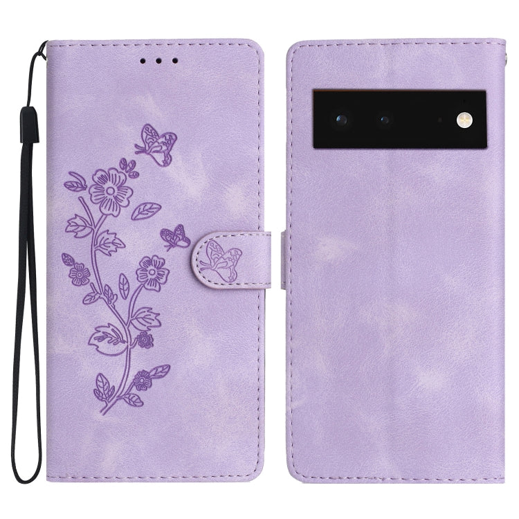 Flower Butterfly Embossing Pattern Leather Phone Case