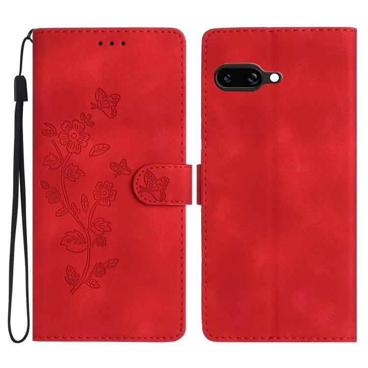 Flower Butterfly Embossing Pattern Leather Phone Case, For Google Pixel 9a, For Google Pixel 8 Pro, For Google Pixel 8, For Google Pixel 7a, For Google Pixel 7 Pro, For Google Pixel 7, For Google Pixel 6a, For Google Pixel 6 Pro