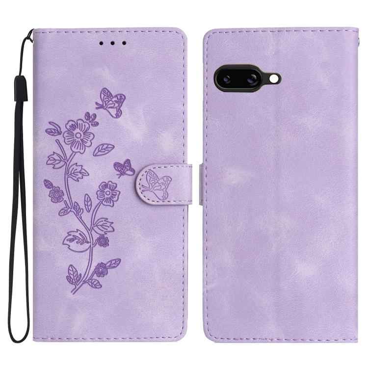Flower Butterfly Embossing Pattern Leather Phone Case, For Google Pixel 9a, For Google Pixel 8 Pro, For Google Pixel 8, For Google Pixel 7a, For Google Pixel 7 Pro, For Google Pixel 7, For Google Pixel 6a, For Google Pixel 6 Pro