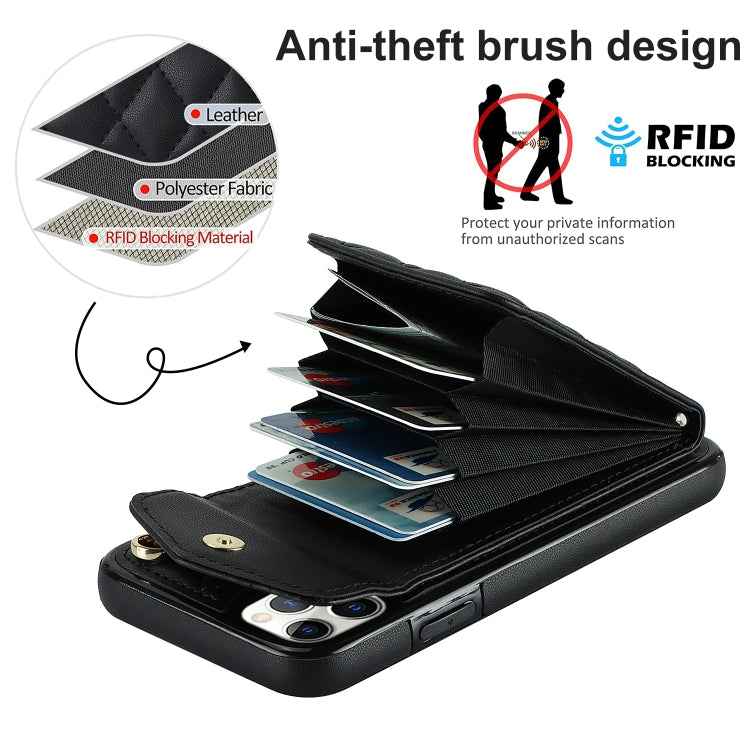 Rhombic Texture Card Bag Phone Case with Long Lanyard, For iPhone 11 Pro Max, For iPhone 11, For iPhone 11 Pro, For iPhone XR, For iPhone XS Max