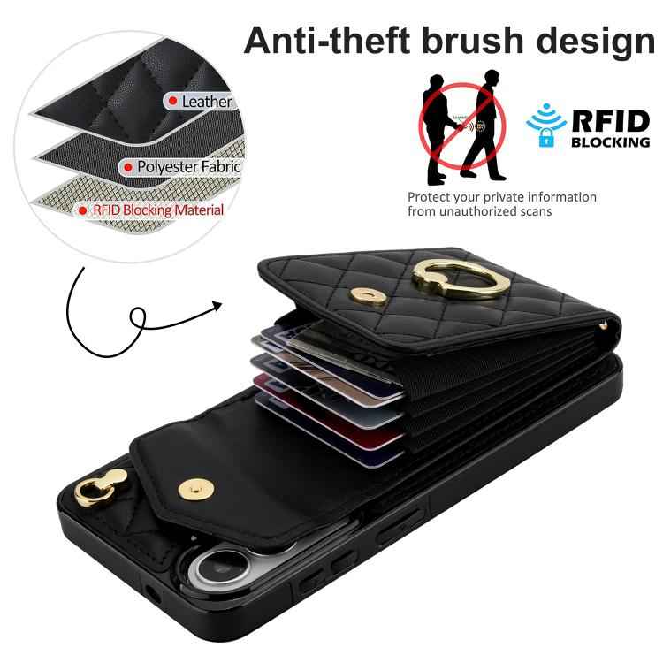 Rhombic Texture Card Bag Phone Case with Long Lanyard, For Samsung Galaxy S26+ 5G, For Samsung Galaxy S26 Ultra 5G, For Samsung Galaxy S26 5G, For Samsung Galaxy S25 Edge 5G, For Samsung Galaxy S24 Ultra 5G, For Samsung Galaxy S24+ 5G