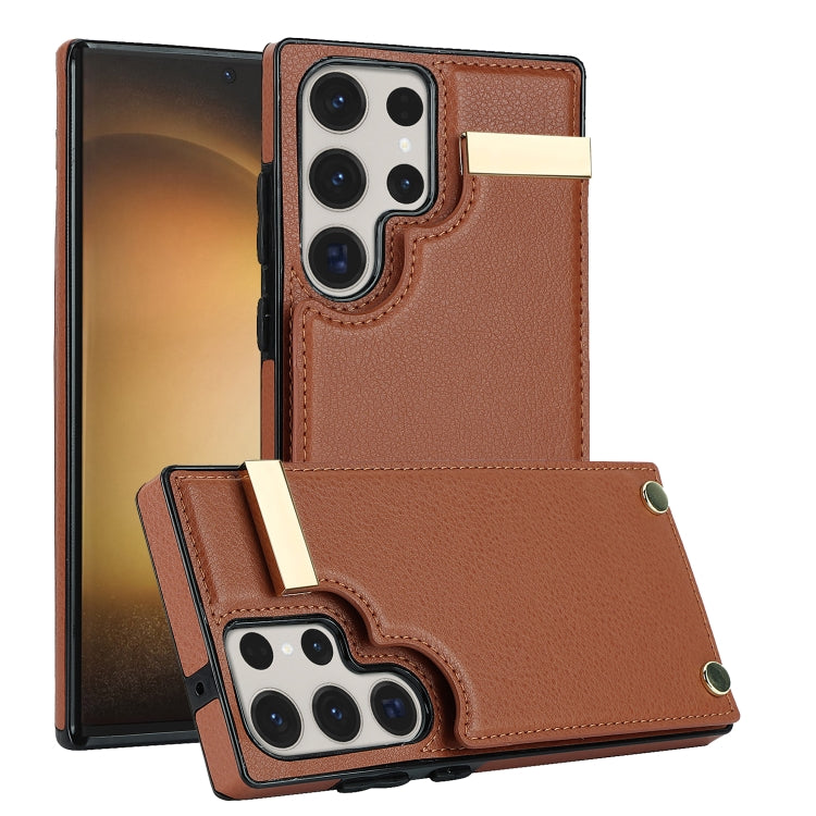 Metal Buckle Card Slots Phone Case, For Samsung Galaxy S26+ 5G, For Samsung Galaxy S26 Ultra 5G, For Samsung Galaxy S26 5G, For Samsung Galaxy S23 Ultra 5G, For Samsung Galaxy S22 Ultra 5G, For Samsung Galaxy Note20 Ultra
