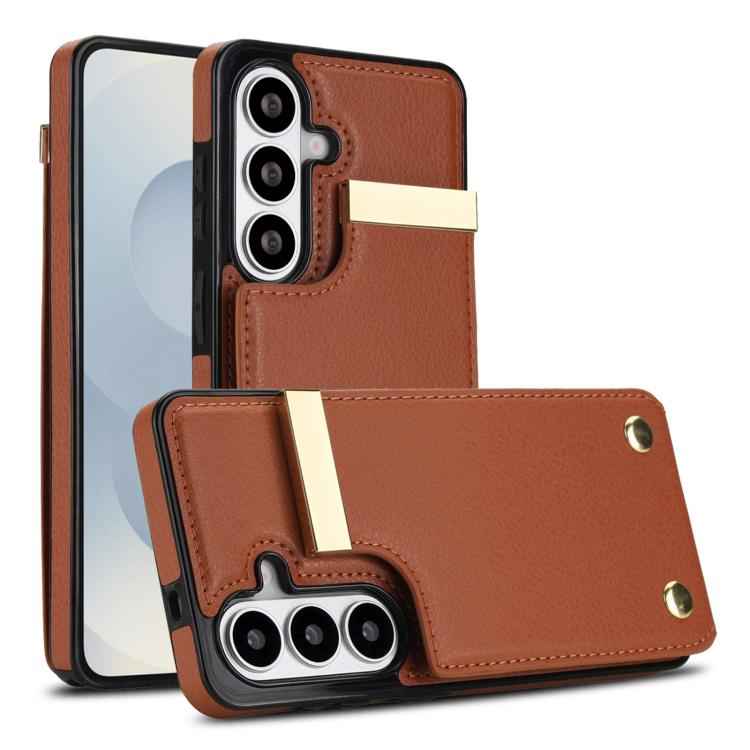 Metal Buckle Card Slots Phone Case, For Samsung Galaxy S26+ 5G, For Samsung Galaxy S26 Ultra 5G, For Samsung Galaxy S26 5G, For Samsung Galaxy S23 Ultra 5G, For Samsung Galaxy S22 Ultra 5G, For Samsung Galaxy Note20 Ultra