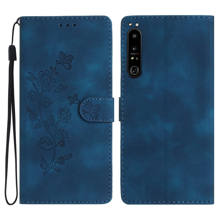 Flower Butterfly Embossing Pattern Leather Phone Case, For Sony Xperia 10 VII, For Sony Xperia 10 VI, For Sony Xperia 1 VI, For Sony Xperia 1 V, For Sony Xperia 10 V, For Sony Xperia 10 IV, For Sony Xperia L4, For Sony Xperia 5