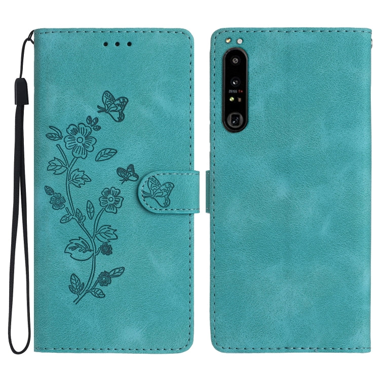 Flower Butterfly Embossing Pattern Leather Phone Case, For Sony Xperia 10 VII, For Sony Xperia 10 VI, For Sony Xperia 1 VI, For Sony Xperia 1 V, For Sony Xperia 10 V, For Sony Xperia 10 IV, For Sony Xperia L4, For Sony Xperia 5