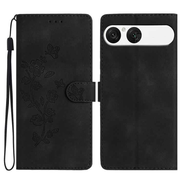 Flower Butterfly Embossing Pattern Leather Phone Case, For Sony Xperia 10 VII, For Sony Xperia 10 VI, For Sony Xperia 1 VI, For Sony Xperia 1 V, For Sony Xperia 10 V, For Sony Xperia 10 IV, For Sony Xperia L4, For Sony Xperia 5