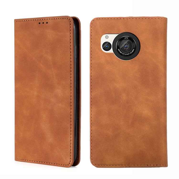 Skin Feel Magnetic Leather Phone Case, For Sharp Aquos R10, For Sharp Aqous wish5, For Sharp Aquos Wish4, For Sharp Aquos R9, For Sharp Aquos Sense 8, For Sharp Aquos R8 Pro SH-51, For Sharp Aquos R8 SH-52D, For Sharp Aqous Wish3