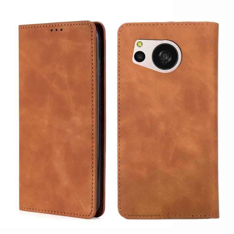Skin Feel Magnetic Leather Phone Case, For Sharp Aquos R10, For Sharp Aqous wish5, For Sharp Aquos Wish4, For Sharp Aquos R9, For Sharp Aquos Sense 8, For Sharp Aquos R8 Pro SH-51, For Sharp Aquos R8 SH-52D, For Sharp Aqous Wish3