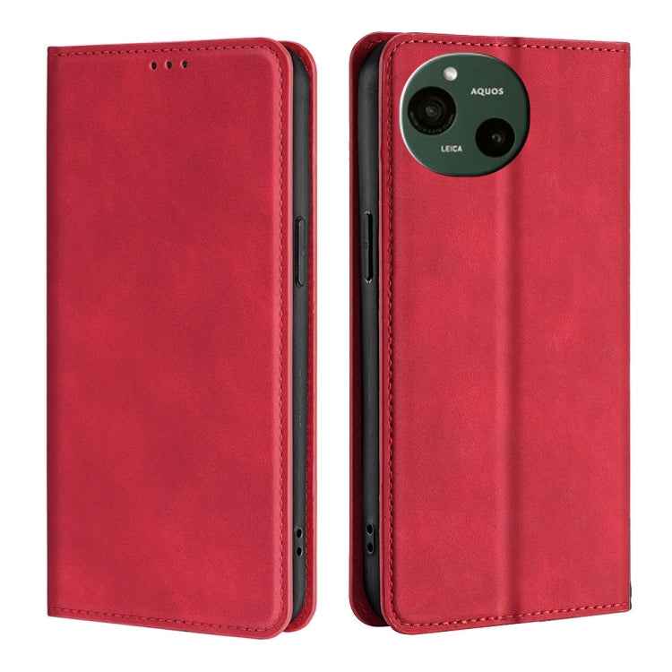 Skin Feel Magnetic Leather Phone Case, For Sharp Aquos R10, For Sharp Aqous wish5, For Sharp Aquos Wish4, For Sharp Aquos R9, For Sharp Aquos Sense 8, For Sharp Aquos R8 Pro SH-51, For Sharp Aquos R8 SH-52D, For Sharp Aqous Wish3