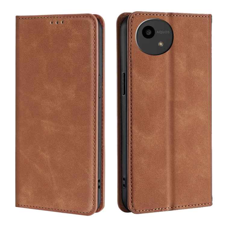 Skin Feel Magnetic Leather Phone Case, For Sharp Aquos R10, For Sharp Aqous wish5, For Sharp Aquos Wish4, For Sharp Aquos R9, For Sharp Aquos Sense 8, For Sharp Aquos R8 Pro SH-51, For Sharp Aquos R8 SH-52D, For Sharp Aqous Wish3