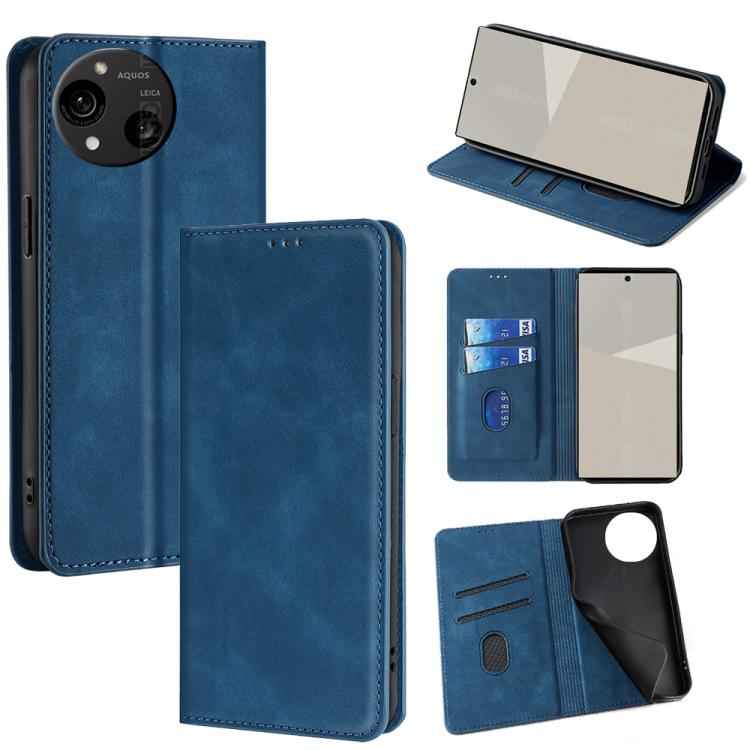 Skin Feel Magnetic Leather Phone Case, For Sharp Aquos R10, For Sharp Aqous wish5, For Sharp Aquos Wish4, For Sharp Aquos R9, For Sharp Aquos Sense 8, For Sharp Aquos R8 Pro SH-51, For Sharp Aquos R8 SH-52D, For Sharp Aqous Wish3