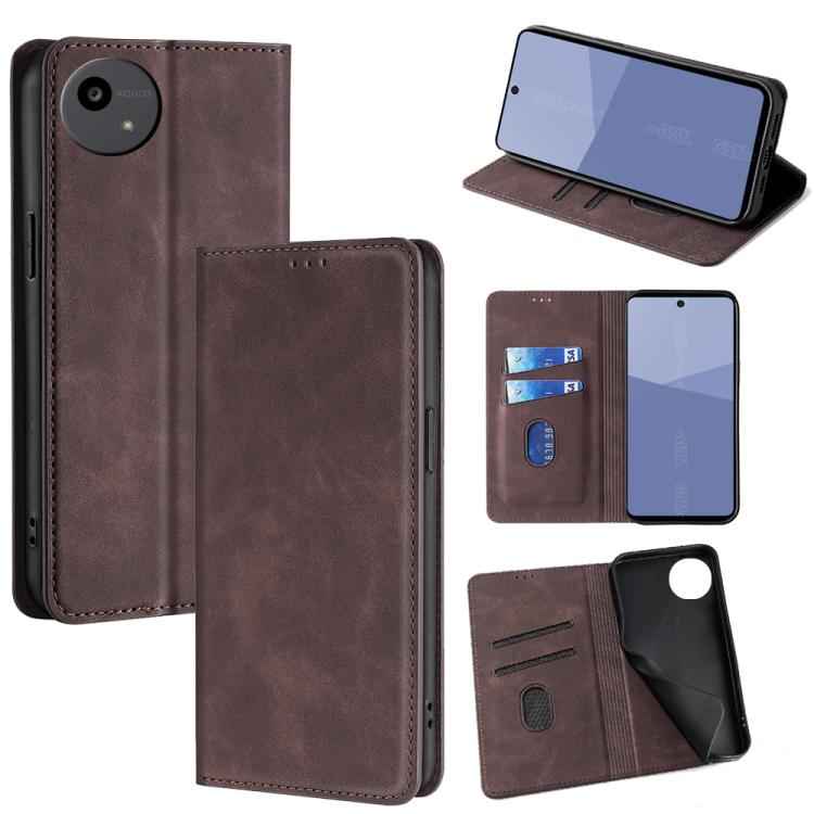 Skin Feel Magnetic Leather Phone Case, For Sharp Aquos R10, For Sharp Aqous wish5, For Sharp Aquos Wish4, For Sharp Aquos R9, For Sharp Aquos Sense 8, For Sharp Aquos R8 Pro SH-51, For Sharp Aquos R8 SH-52D, For Sharp Aqous Wish3