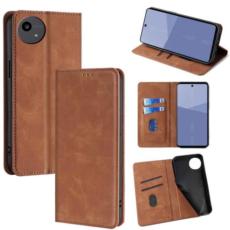 Skin Feel Magnetic Leather Phone Case, For Sharp Aquos R10, For Sharp Aqous wish5, For Sharp Aquos Wish4, For Sharp Aquos R9, For Sharp Aquos Sense 8, For Sharp Aquos R8 Pro SH-51, For Sharp Aquos R8 SH-52D, For Sharp Aqous Wish3