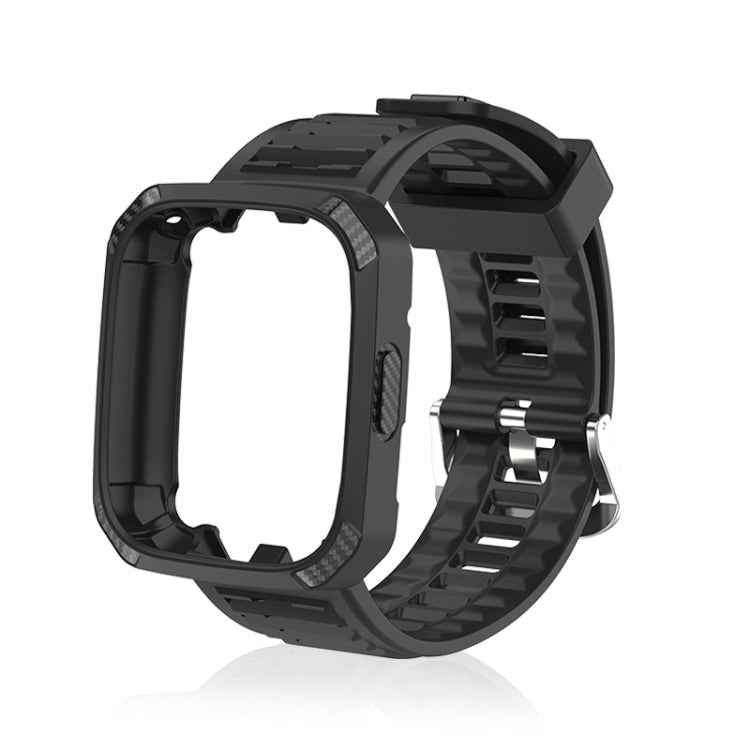 Carbon Fiber Texture Integrated Silicone Watch Band