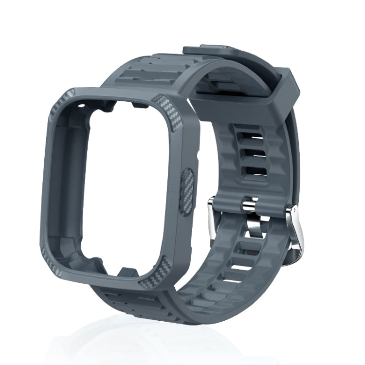 Carbon Fiber Texture Integrated Silicone Watch Band