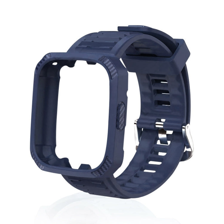 Carbon Fiber Texture Integrated Silicone Watch Band