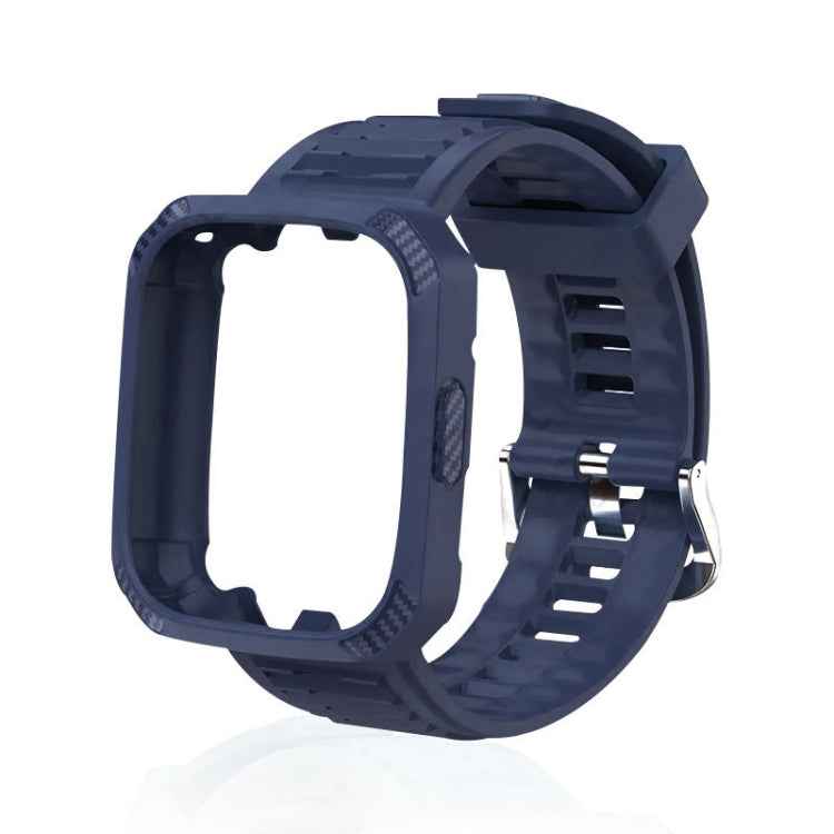 Carbon Fiber Texture Integrated Silicone Watch Band