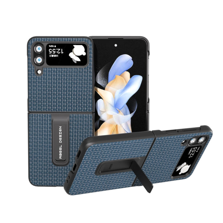 Genuine Leather Luxury Series Phone Case with Holder, For Samsung Galaxy Z Flip4, For Samsung Galaxy Z Flip5