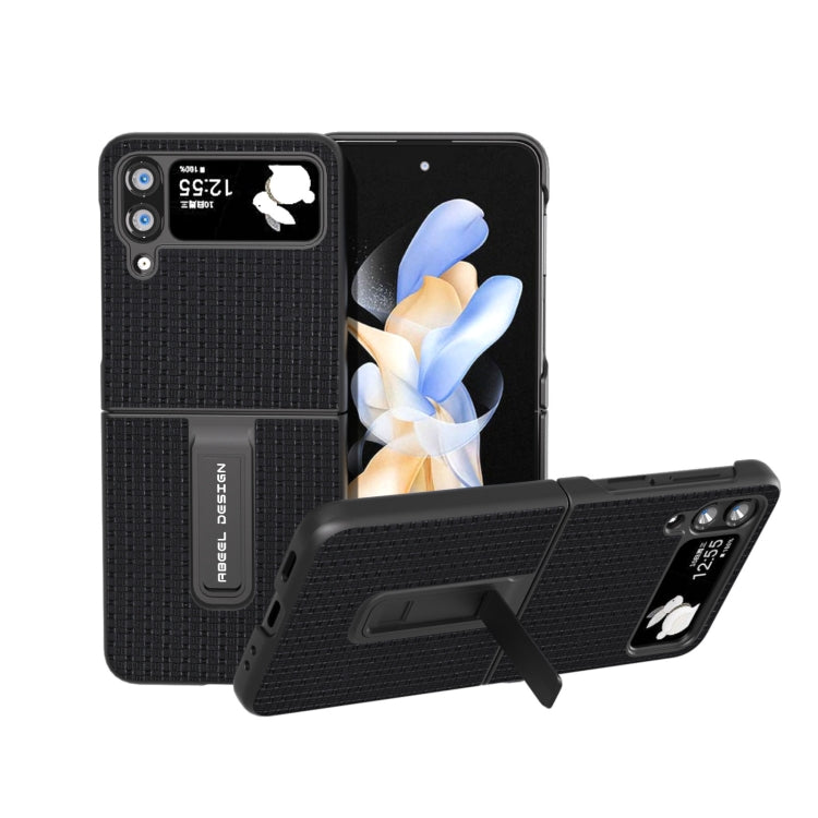 Genuine Leather Luxury Series Phone Case with Holder, For Samsung Galaxy Z Flip5, For Samsung Galaxy Z Flip4