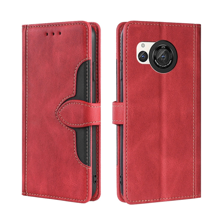Skin Feel Magnetic Buckle Leather Phone Case, For Sharp Aquos R10, For Sharp Aqous wish5, For Sharp Aqous Wish4, For Sharp Aquos R9, For Sharp Aquos R8 Pro SH-51, For Sharp Aquos R8 SH-52D, For Sharp Aqous Wish3