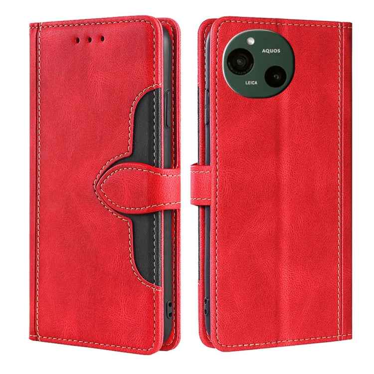 Skin Feel Magnetic Buckle Leather Phone Case, For Sharp Aquos R10, For Sharp Aqous wish5, For Sharp Aqous Wish4, For Sharp Aquos R9, For Sharp Aquos R8 Pro SH-51, For Sharp Aquos R8 SH-52D, For Sharp Aqous Wish3