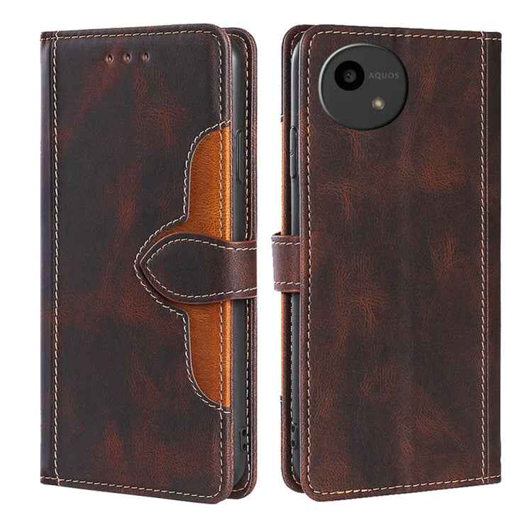 Skin Feel Magnetic Buckle Leather Phone Case, For Sharp Aquos R10, For Sharp Aqous wish5, For Sharp Aqous Wish4, For Sharp Aquos R9, For Sharp Aquos R8 Pro SH-51, For Sharp Aquos R8 SH-52D, For Sharp Aqous Wish3