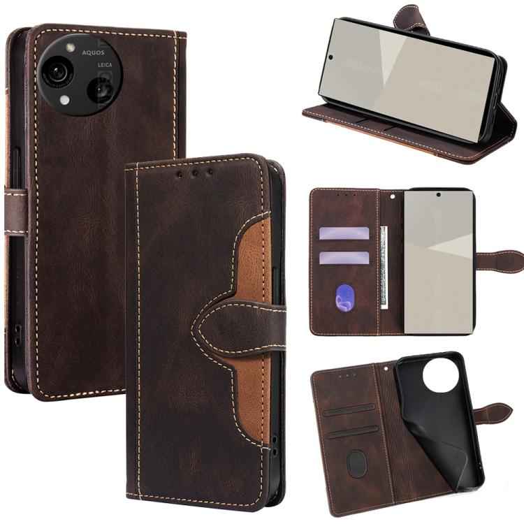 Skin Feel Magnetic Buckle Leather Phone Case, For Sharp Aquos R10, For Sharp Aqous wish5, For Sharp Aqous Wish4, For Sharp Aquos R9, For Sharp Aquos R8 Pro SH-51, For Sharp Aquos R8 SH-52D, For Sharp Aqous Wish3