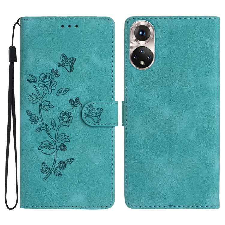 Flower Butterfly Embossing Pattern Leather Phone Case
