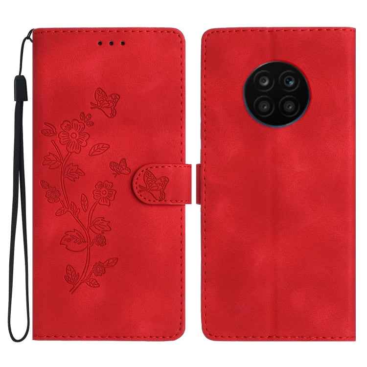 Flower Butterfly Embossing Pattern Leather Phone Case