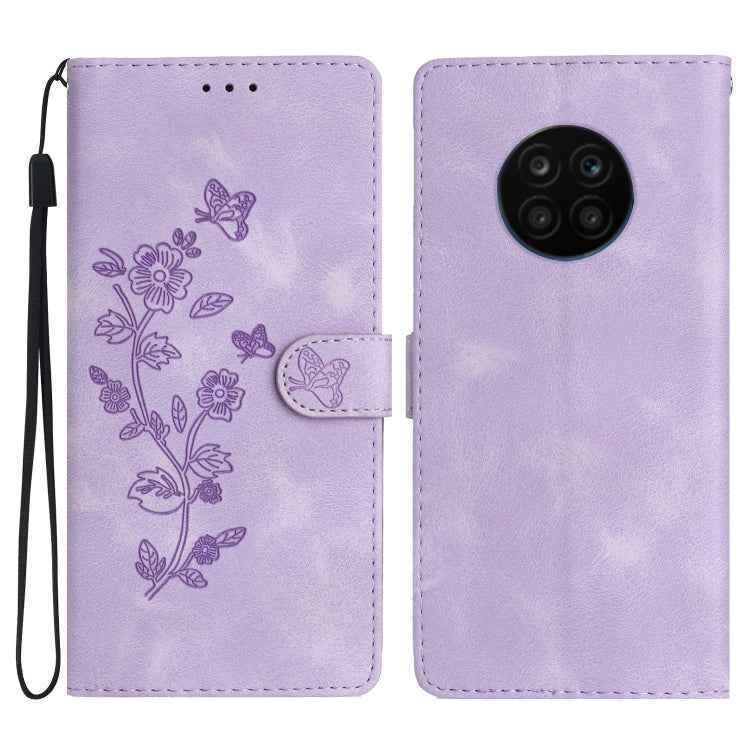 Flower Butterfly Embossing Pattern Leather Phone Case