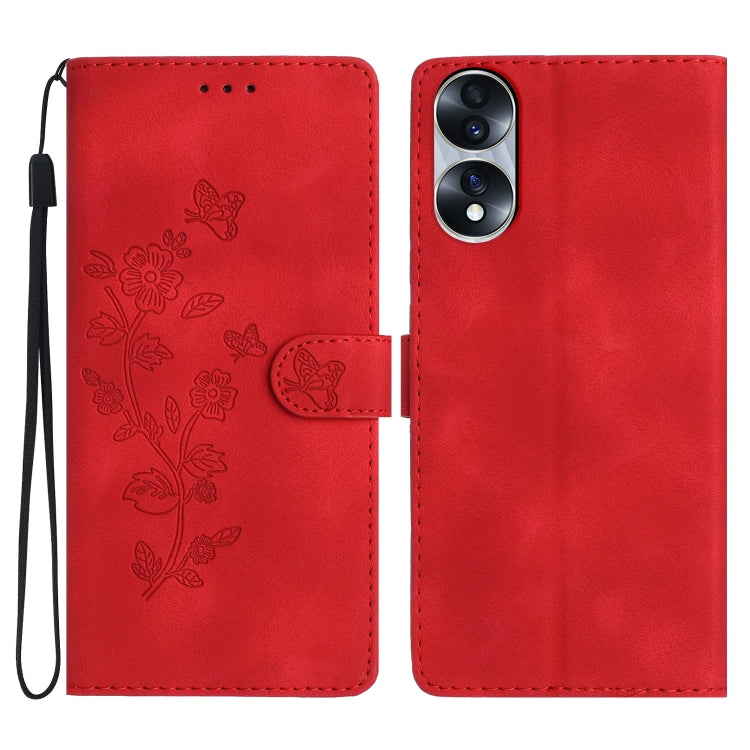 Flower Butterfly Embossing Pattern Leather Phone Case, For Honor 200 Lite Global, For Honor 90 Lite, For Honor 90 Pro, For Honor 90, For Honor 70, For Honor X7 / Play 30 Plus, For Honor X8 / X30i, For Honor 50 Lite