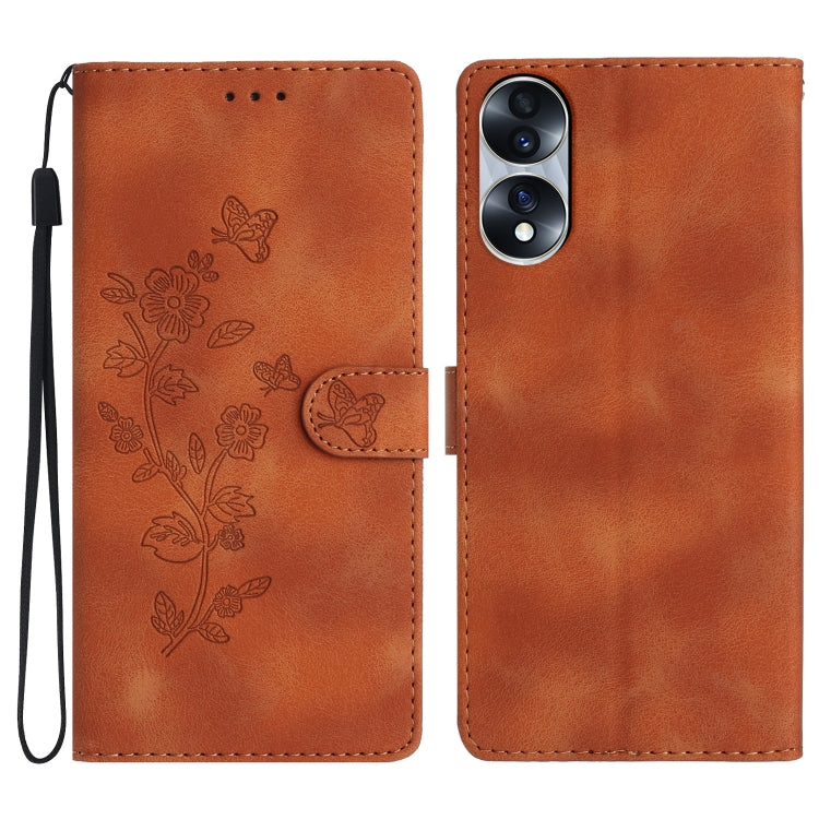Flower Butterfly Embossing Pattern Leather Phone Case, For Honor 200 Lite Global, For Honor 90 Lite, For Honor 90 Pro, For Honor 90, For Honor 70, For Honor X7 / Play 30 Plus, For Honor X8 / X30i, For Honor 50 Lite
