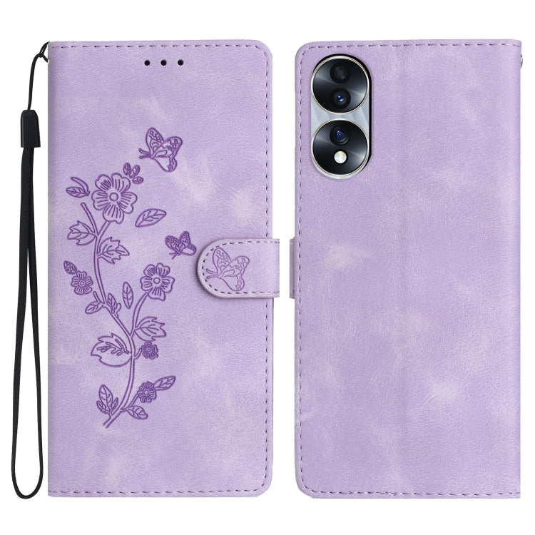 Flower Butterfly Embossing Pattern Leather Phone Case, For Honor 200 Lite Global, For Honor 90 Lite, For Honor 90 Pro, For Honor 90, For Honor 70, For Honor X7 / Play 30 Plus, For Honor X8 / X30i, For Honor 50 Lite