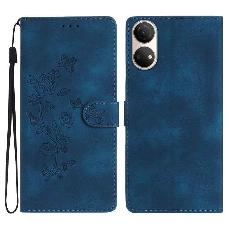 Flower Butterfly Embossing Pattern Leather Phone Case