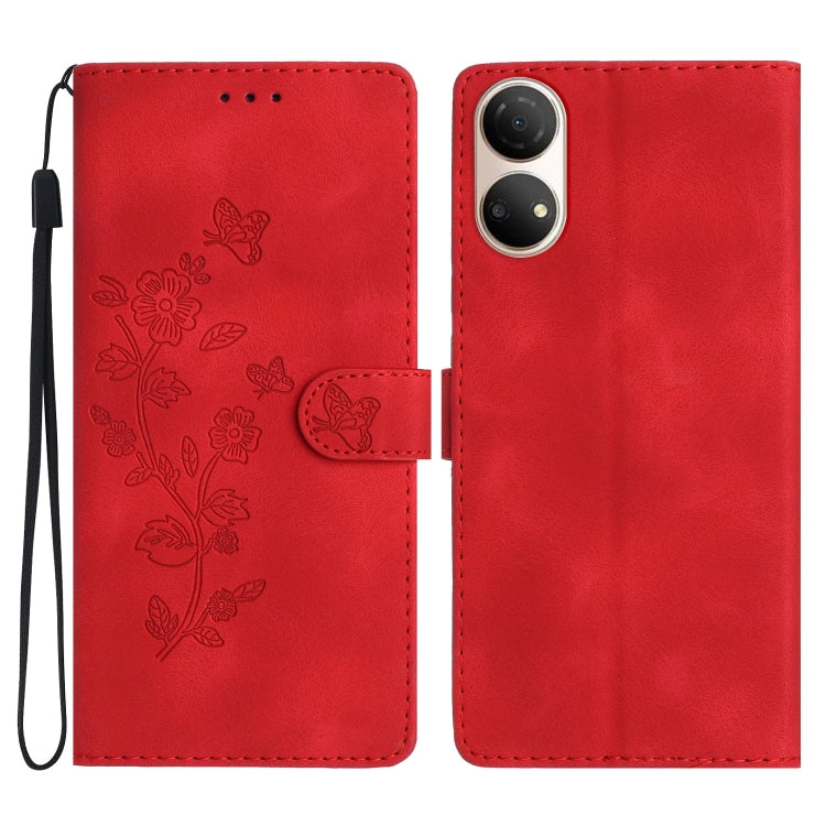 Flower Butterfly Embossing Pattern Leather Phone Case, For Honor 200 Lite Global, For Honor 90 Lite, For Honor 90 Pro, For Honor 90, For Honor 70, For Honor X7 / Play 30 Plus, For Honor X8 / X30i, For Honor 50 Lite