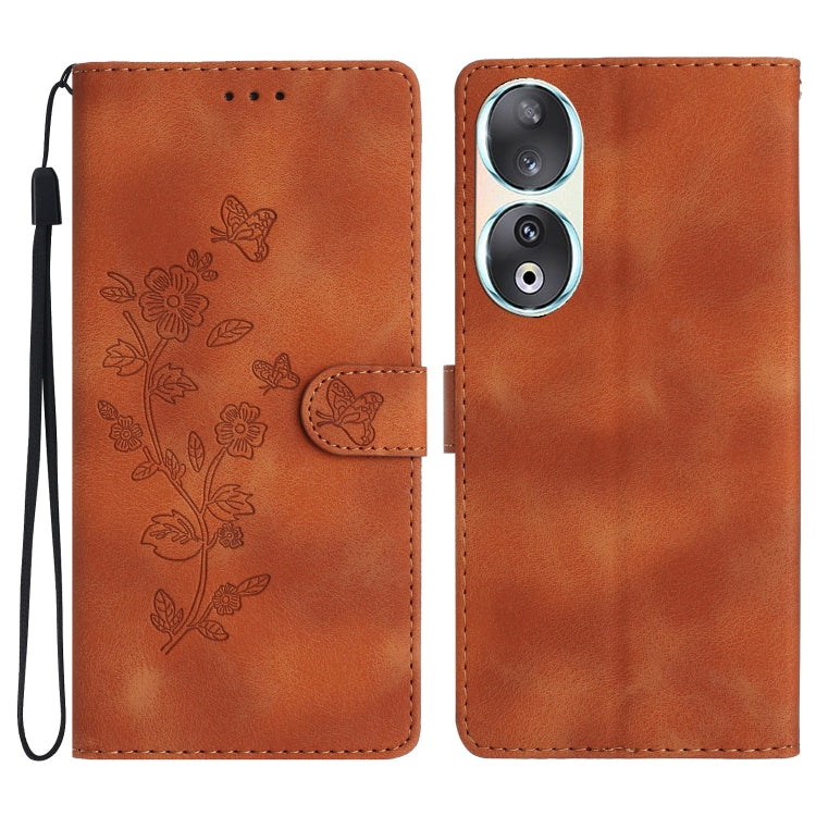 Flower Butterfly Embossing Pattern Leather Phone Case, For Honor 200 Lite Global, For Honor 90 Lite, For Honor 90 Pro, For Honor 90, For Honor 70, For Honor X7 / Play 30 Plus, For Honor X8 / X30i, For Honor 50 Lite