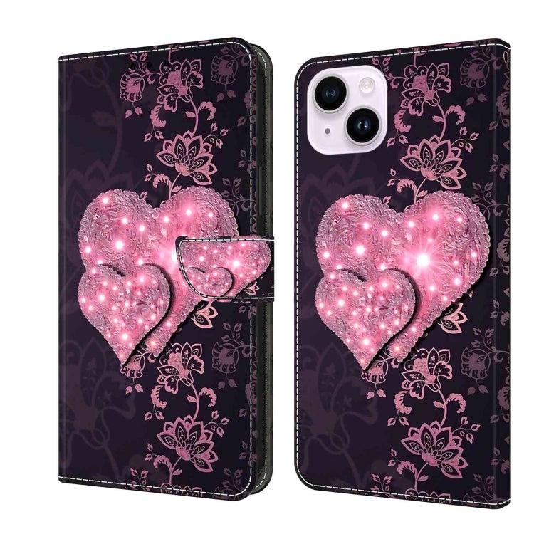 Crystal 3D Shockproof Protective Leather Phone Case, For iPhone 15 Pro Max, For iPhone 14 Plus