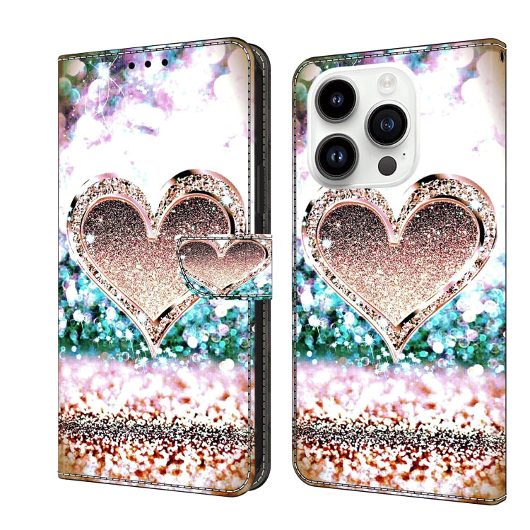 Crystal 3D Shockproof Protective Leather Phone Case, For iPhone 13 / 14, For iPhone 15 Pro
