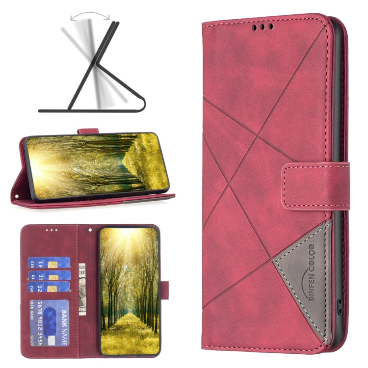 Magnetic Buckle Rhombus Texture Leather Phone Case, For Realme 11 5G, For Realme C53, For Realme C65 4G