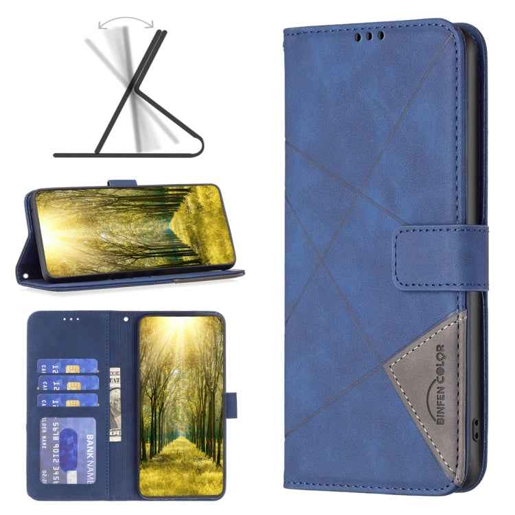 Magnetic Buckle Rhombus Texture Leather Phone Case