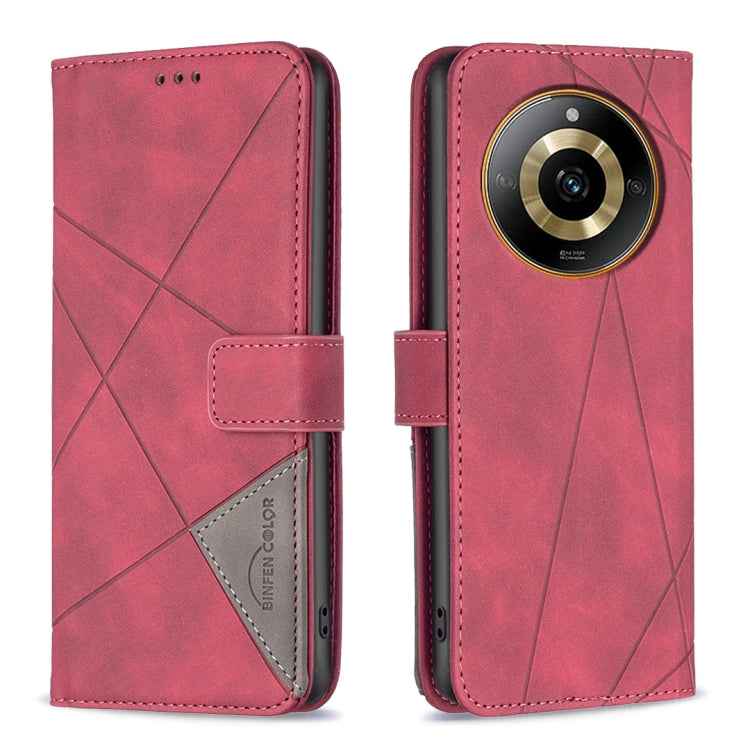 Magnetic Buckle Rhombus Texture Leather Phone Case