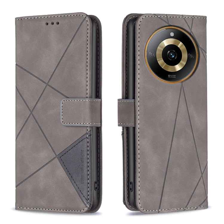 Magnetic Buckle Rhombus Texture Leather Phone Case