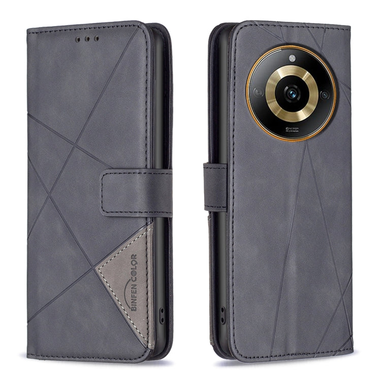 Magnetic Buckle Rhombus Texture Leather Phone Case, For Realme 14X 5G, For Realme C75 4G, For Realme Note 60 / C61, For Realme 13 Pro 5G / 13 Pro+ 5G, For Realme GT 6 / GT 6T, For Realme C61 / C63, For Realme 12+ 5G, For Realme 11 4G