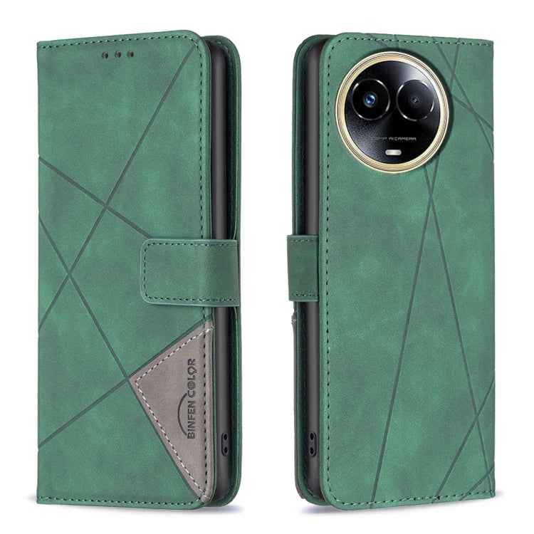 Magnetic Buckle Rhombus Texture Leather Phone Case