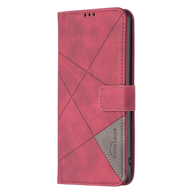 Magnetic Buckle Rhombus Texture Leather Phone Case, For Realme C65 4G