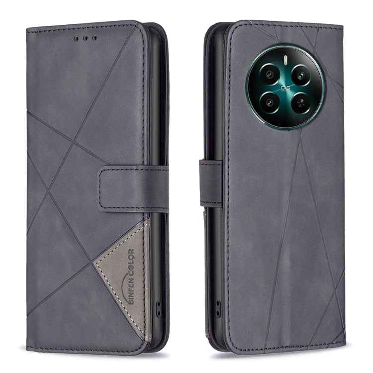 Magnetic Buckle Rhombus Texture Leather Phone Case