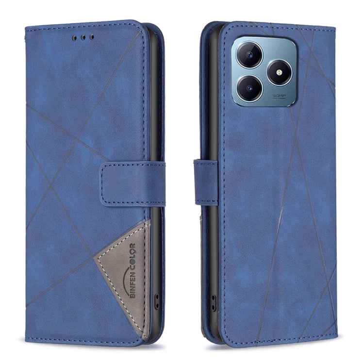 Magnetic Buckle Rhombus Texture Leather Phone Case