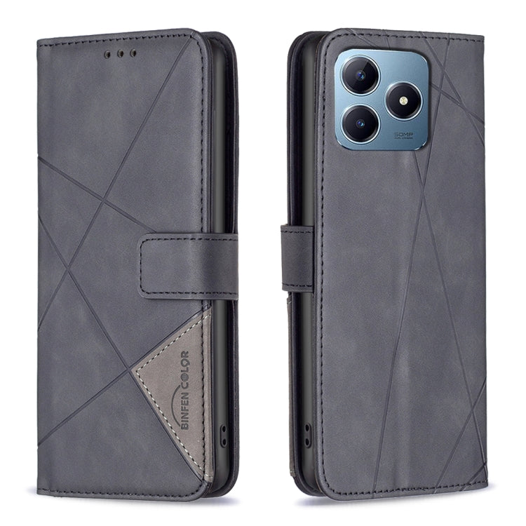 Magnetic Buckle Rhombus Texture Leather Phone Case, For Realme 14 Pro, For Realme 14X 5G, For Realme C75 4G, For Realme Note 60 / C61, For Realme 13 Pro 5G / 13 Pro+ 5G, For Realme GT 6 / GT 6T, For Realme C61 / C63, For Realme 12+ 5G