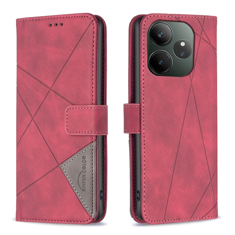 Magnetic Buckle Rhombus Texture Leather Phone Case, For Realme 14X 5G, For Realme C75 4G, For Realme Note 60 / C61, For Realme 13 Pro 5G / 13 Pro+ 5G, For Realme GT 6 / GT 6T, For Realme C61 / C63, For Realme 12+ 5G, For Realme 11 4G